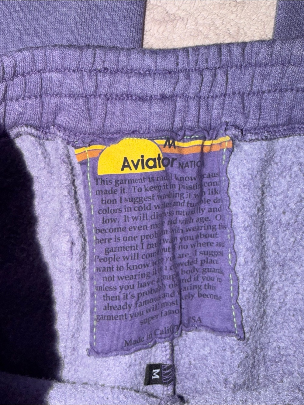 Aviator Nation Wide Leg Sweatpants in Faded Grape - Picture 5 of 12